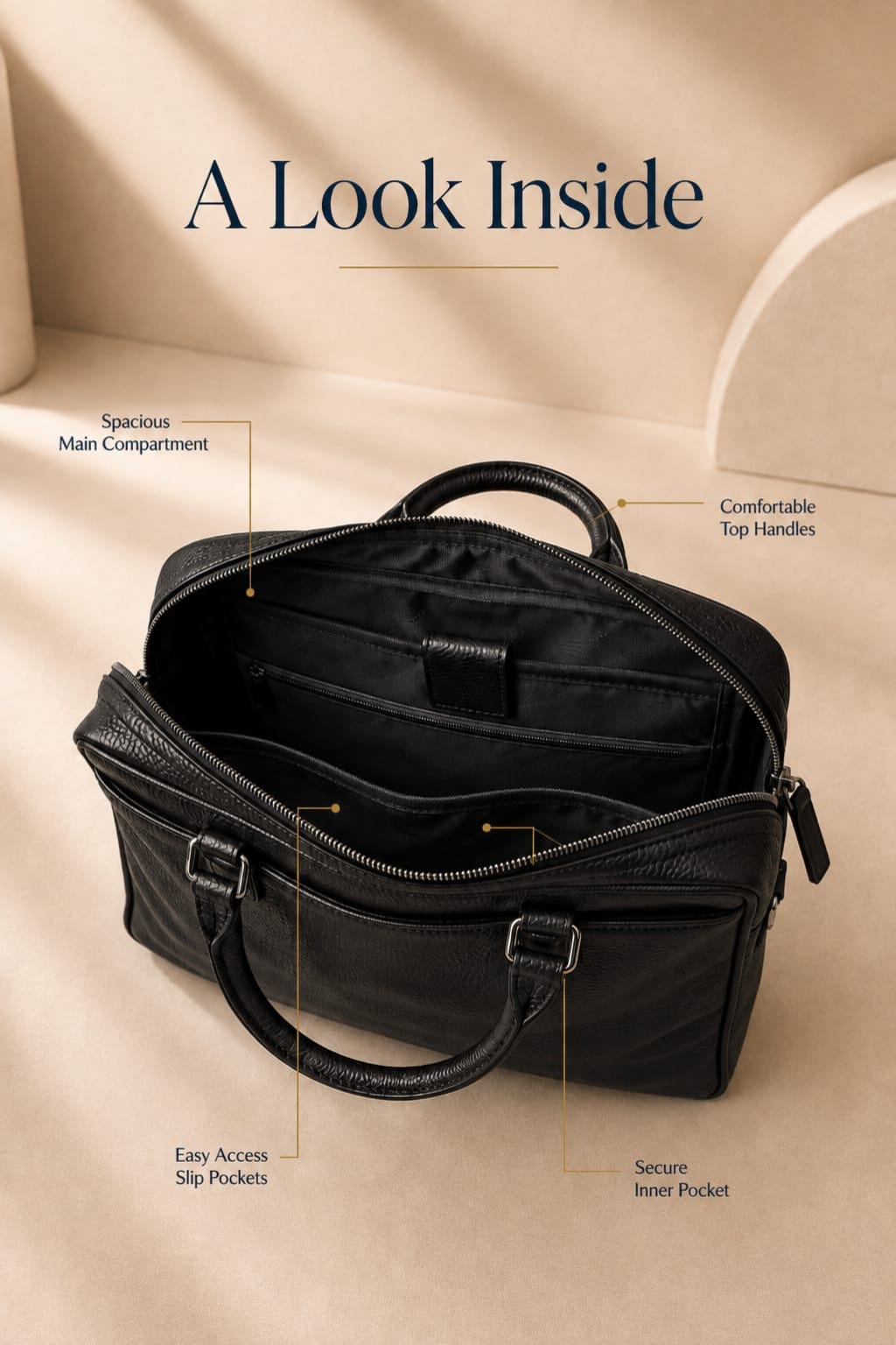Premium Leather Laptop & Office Bag for Men , Fits Laptops & MacBooks up to 14 Inches – 1Year Warranty