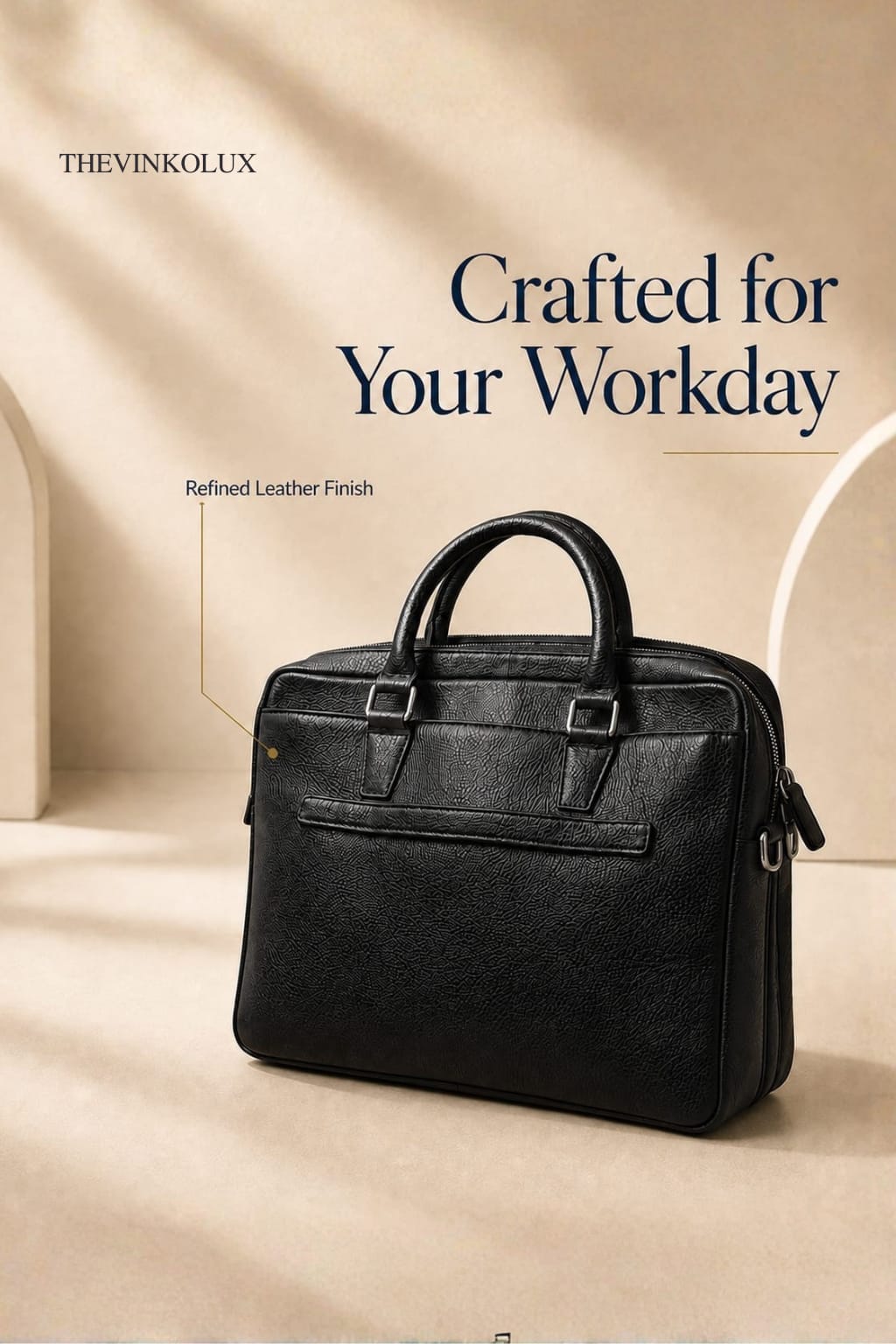 Premium Leather Laptop & Office Bag for Men , Fits Laptops & MacBooks up to 14 Inches – 1Year Warranty