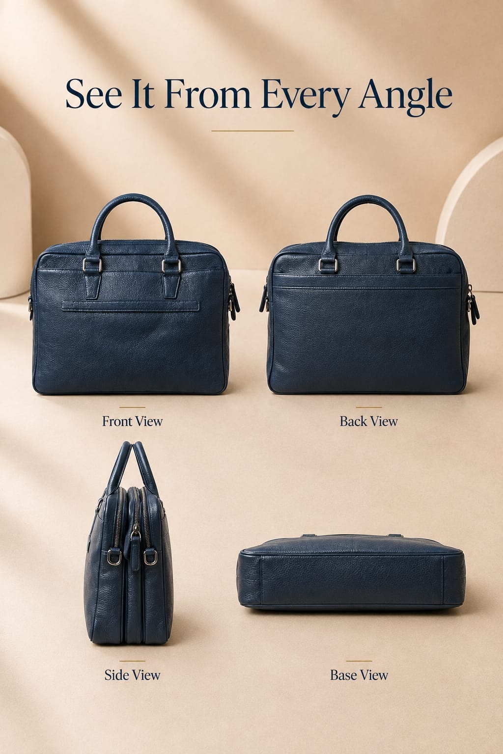 Premium Leather Laptop & Office Bag for Men , Fits Laptops & MacBooks up to 14 Inches – 1Year Warranty