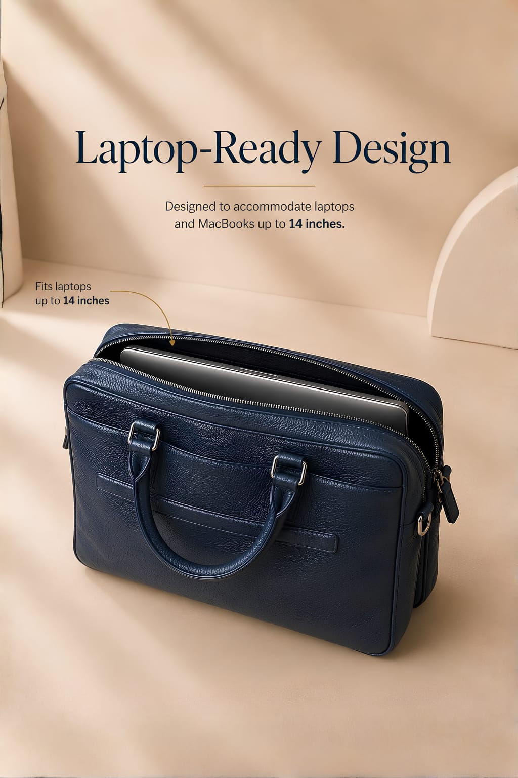 Premium Leather Laptop & Office Bag for Men , Fits Laptops & MacBooks up to 14 Inches – 1Year Warranty