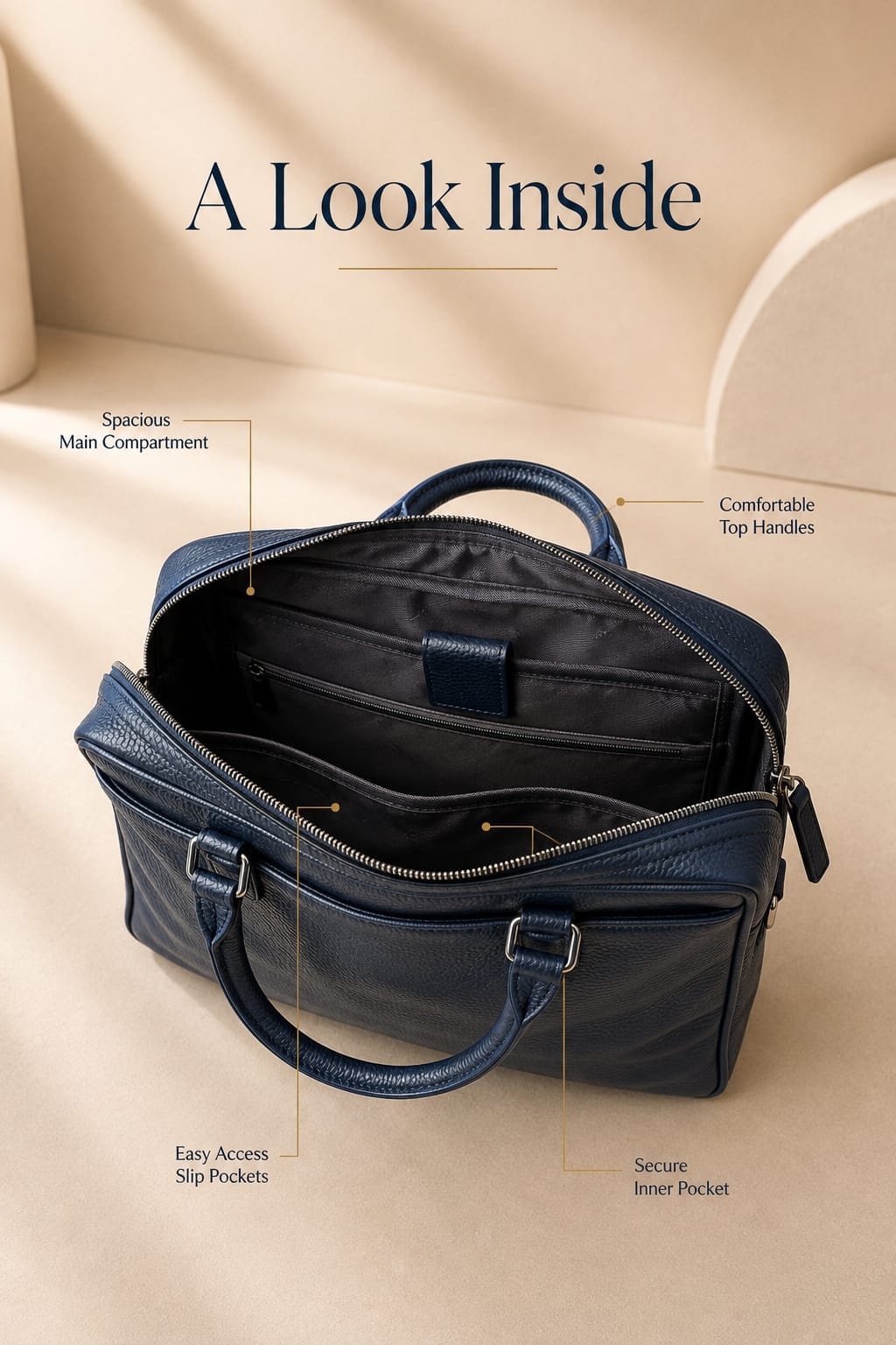 Premium Leather Laptop & Office Bag for Men , Fits Laptops & MacBooks up to 14 Inches – 1Year Warranty