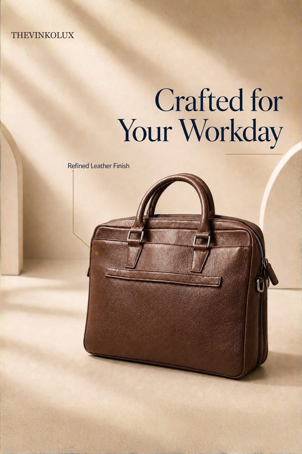 Premium Leather Laptop & Office Bag for Men , Fits Laptops & MacBooks up to 14 Inches – 1Year Warranty