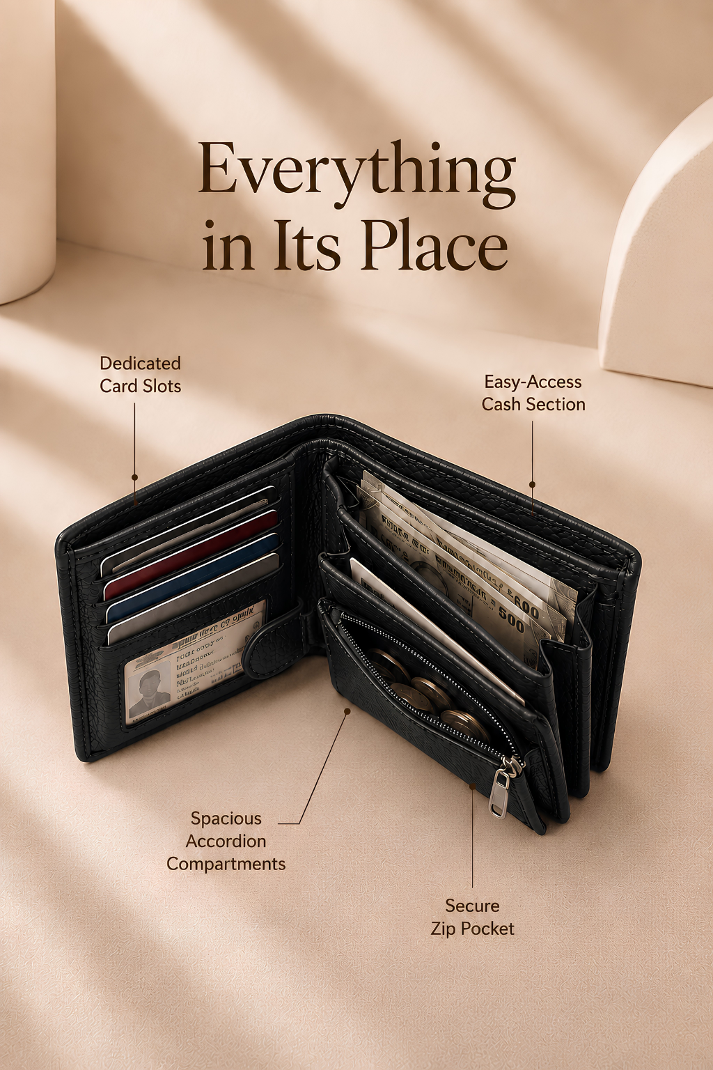 Premium Black Leather Men’s Wallet