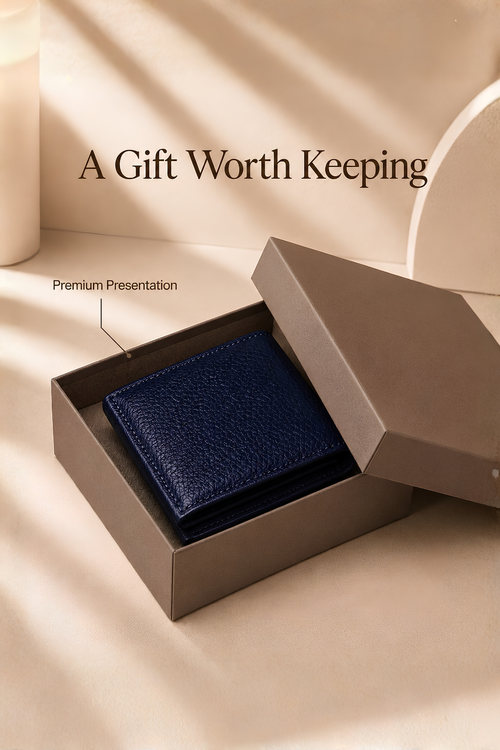Premium Blue Leather Men’s Wallet