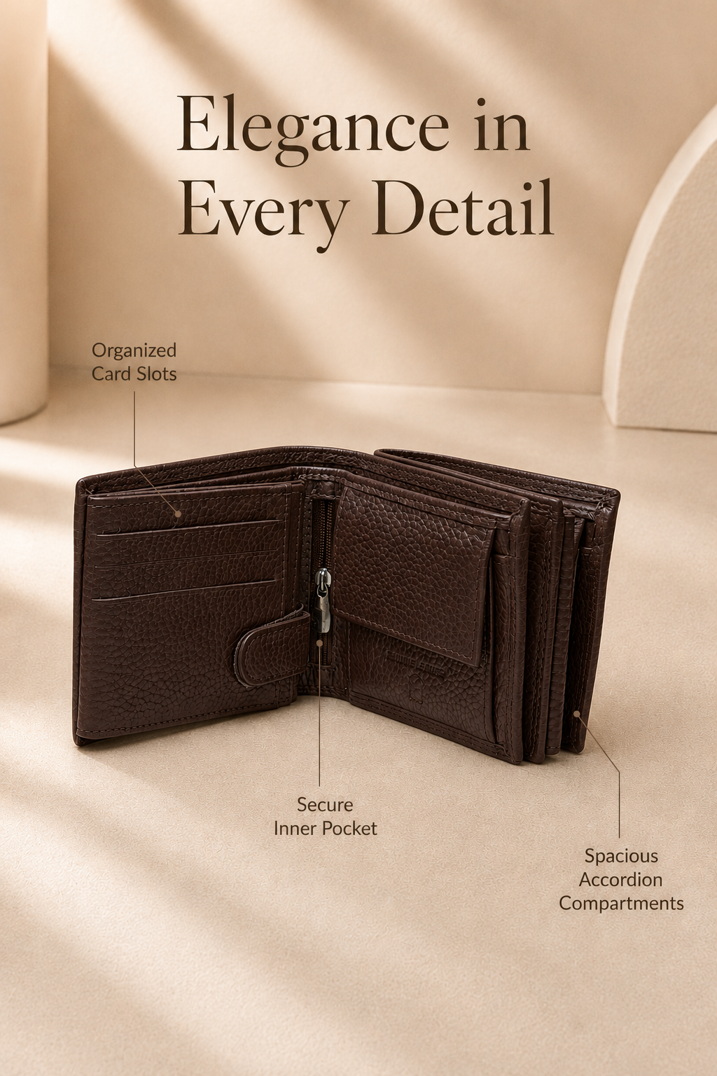 Premium Dark Brown Leather Men’s Wallet