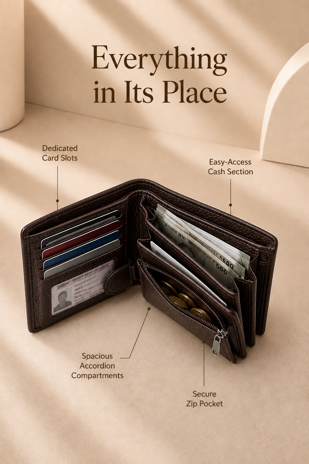 Premium Dark Brown Leather Men’s Wallet