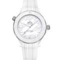 Seamaster Diver 300M 43.5 mm, white ceramic ‑ titanium on rubber strap