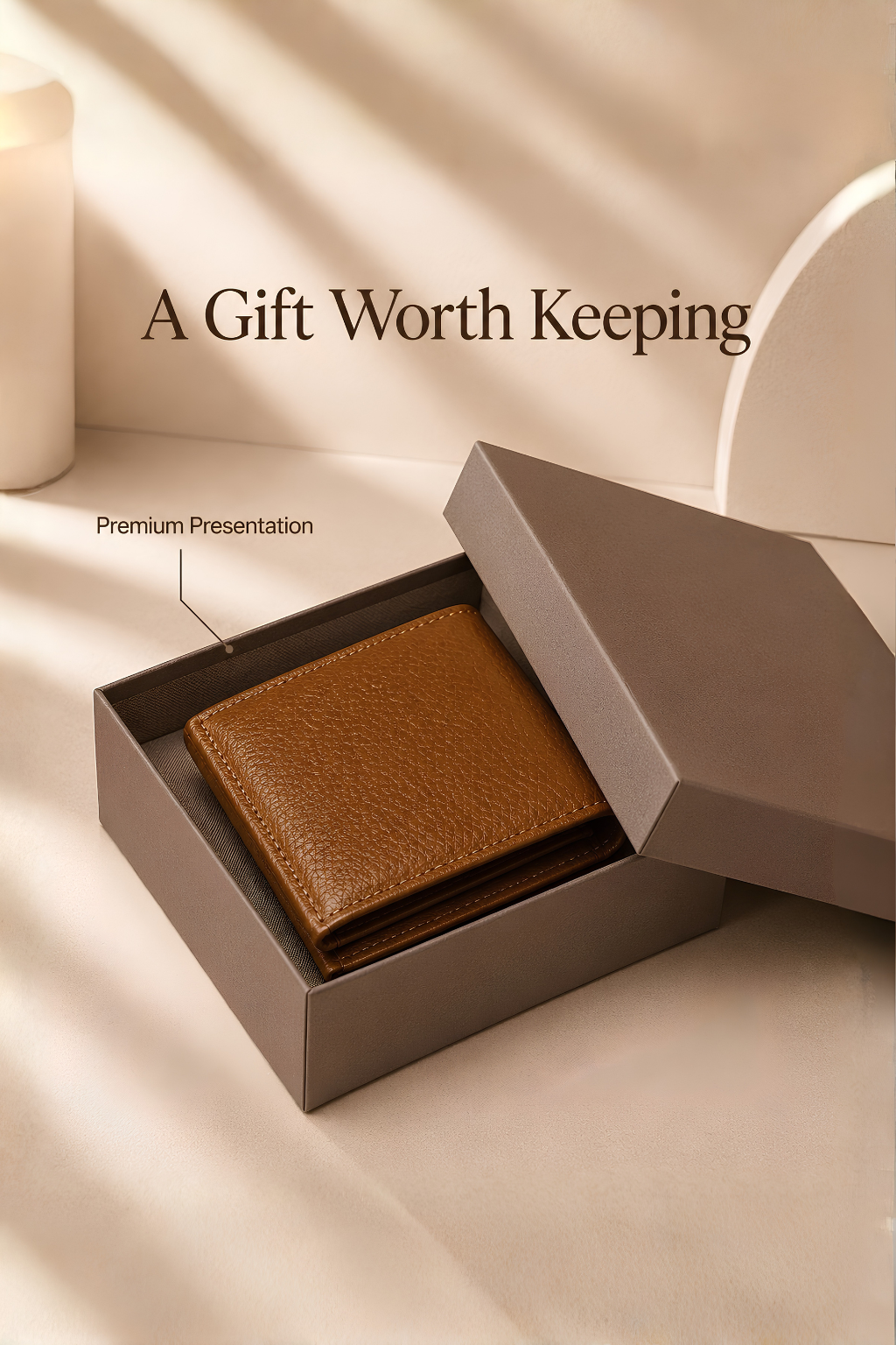 Premium Tan Brown Leather Men’s Wallet